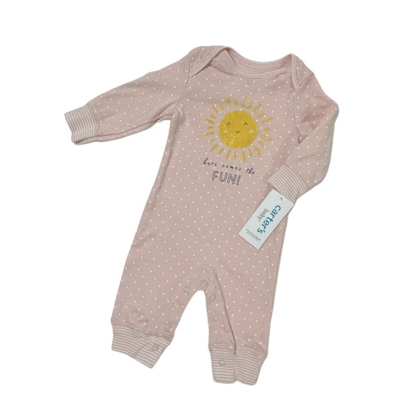 Carters Baby Girls 3pc Outfit Set Bodysuits Size 12 Months Jumpsuits Headwrap - Picture 6 of 13